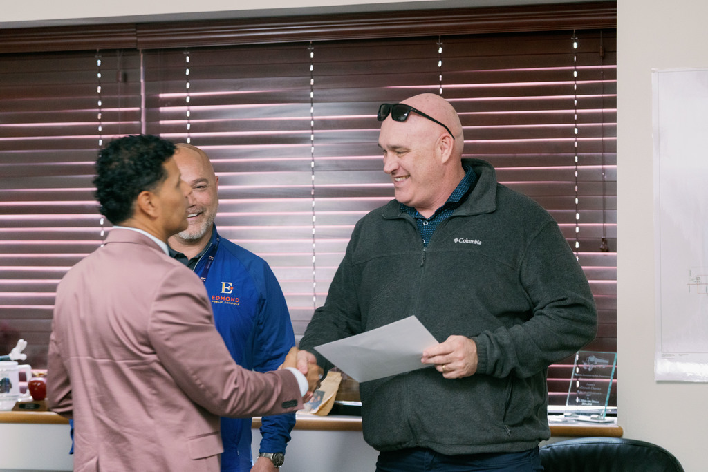 core value award winner being surprised at their site