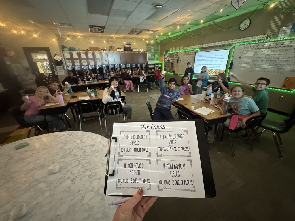 students learning about being taxed as British colonists