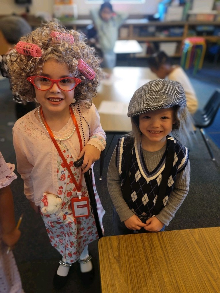students dressed up as centagenarians