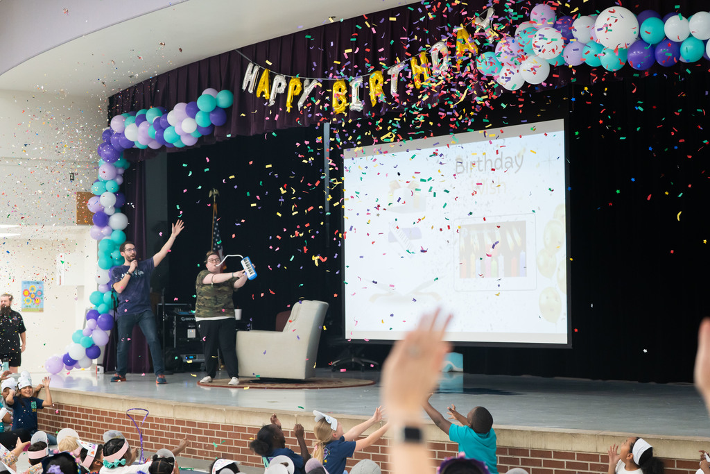 celebration with confetti