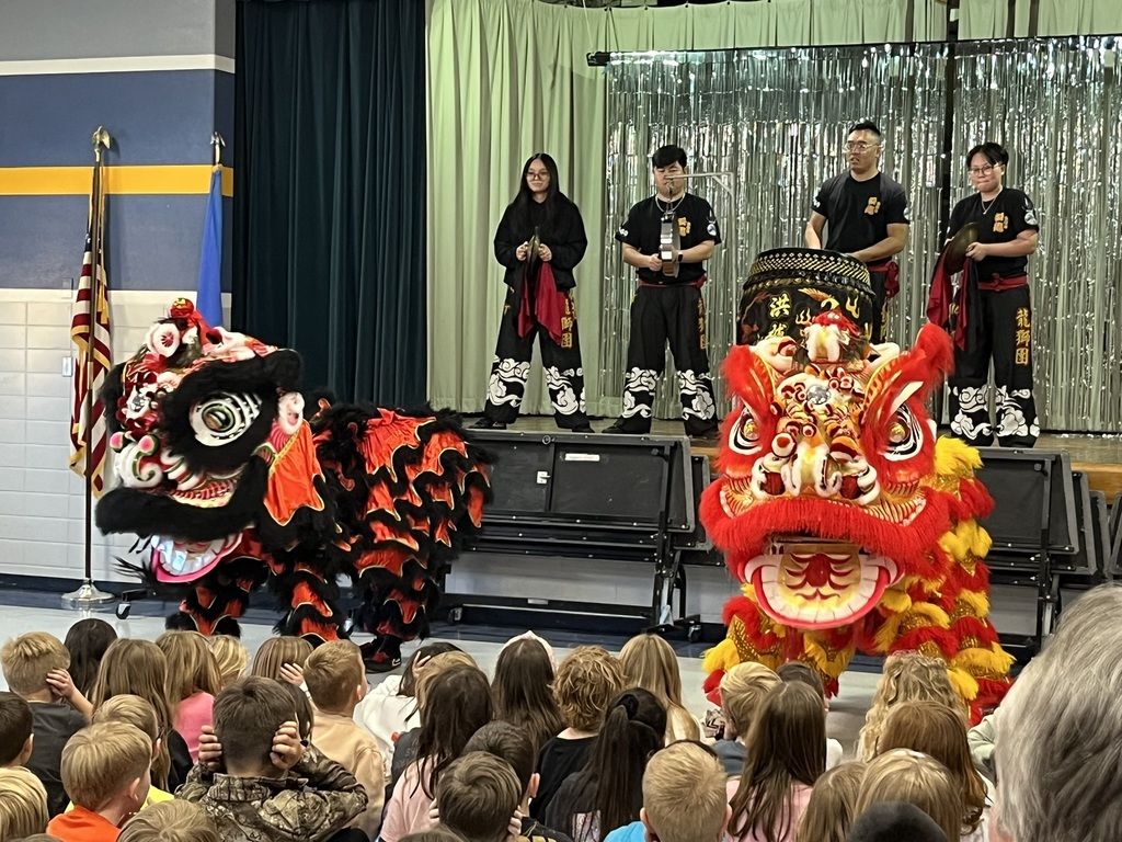 Lion Dancers perform at the Lunar New Year Assembly