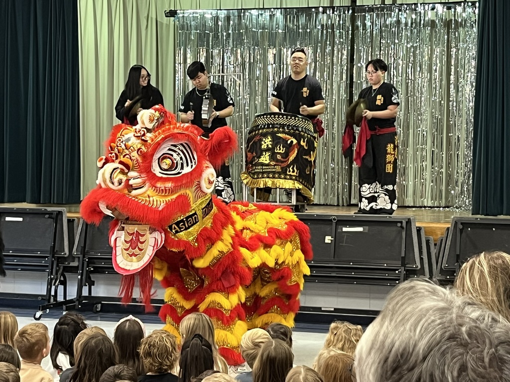 Lion Dancers perform at the Lunar New Year Assembly