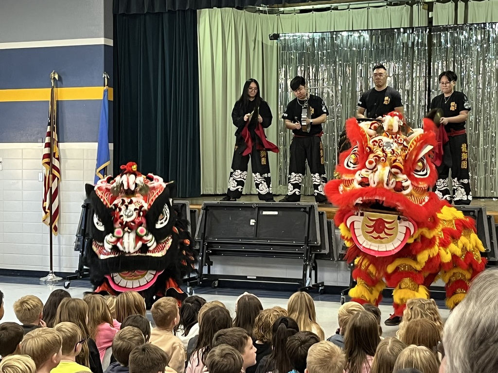 Lion Dancers perform at the Lunar New Year Assembly