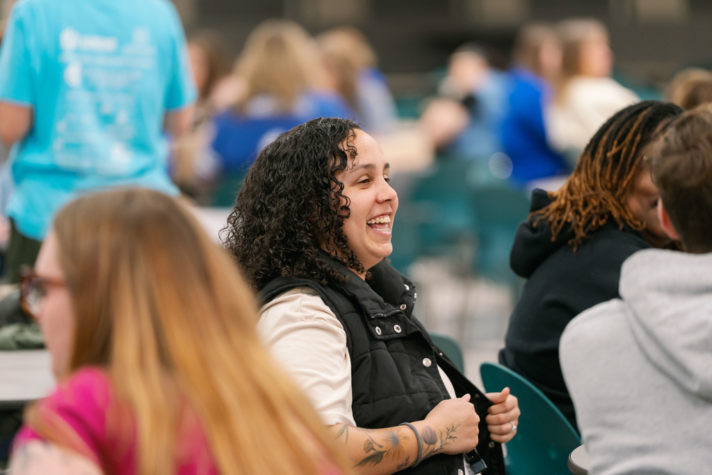woment talking at a table