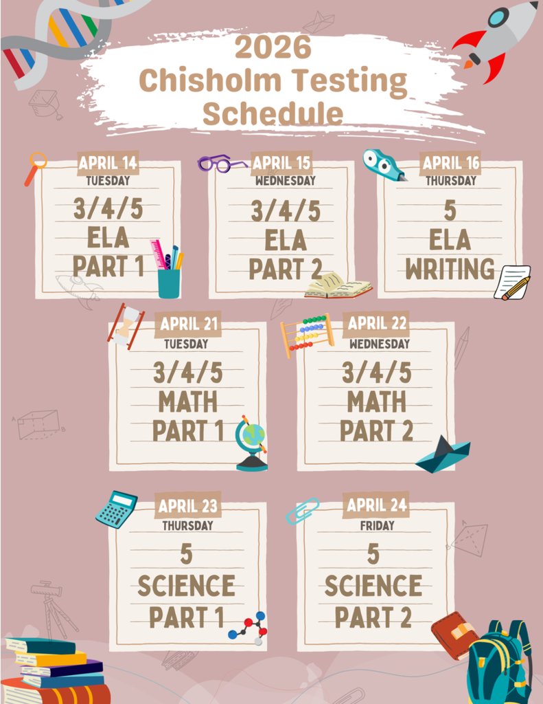 Testing Schedule  April 14:  3/4/5 ELA part 1  April 15:  3/4/5 ELA part 2  April 16:  5 ELA writing  April 21:  3/4/5 math part 1  April 22: 3/4/5 math part 2  April 23:  5 science part 1 April 24:  5 science part 2