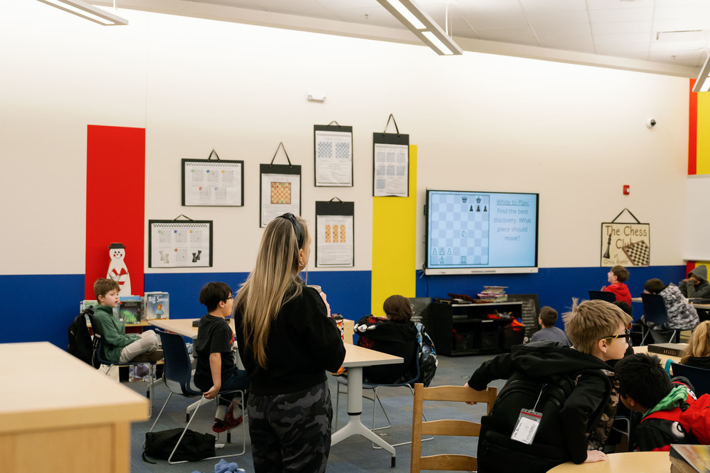 students learning chess