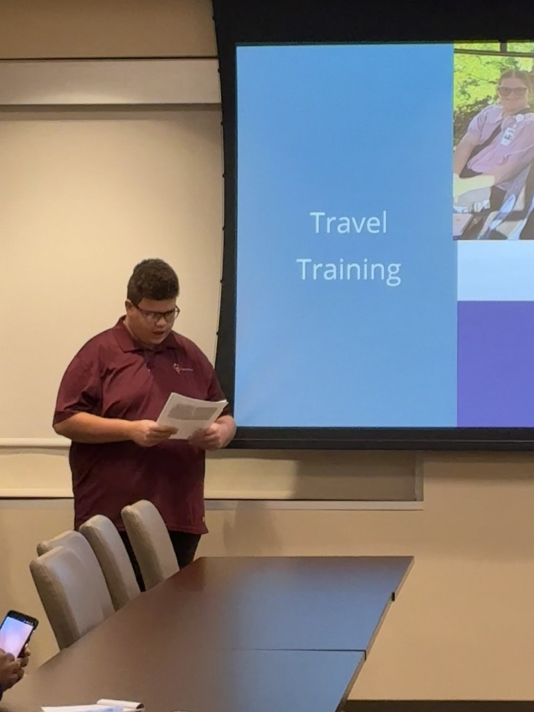 Intern presenting at the Information Night