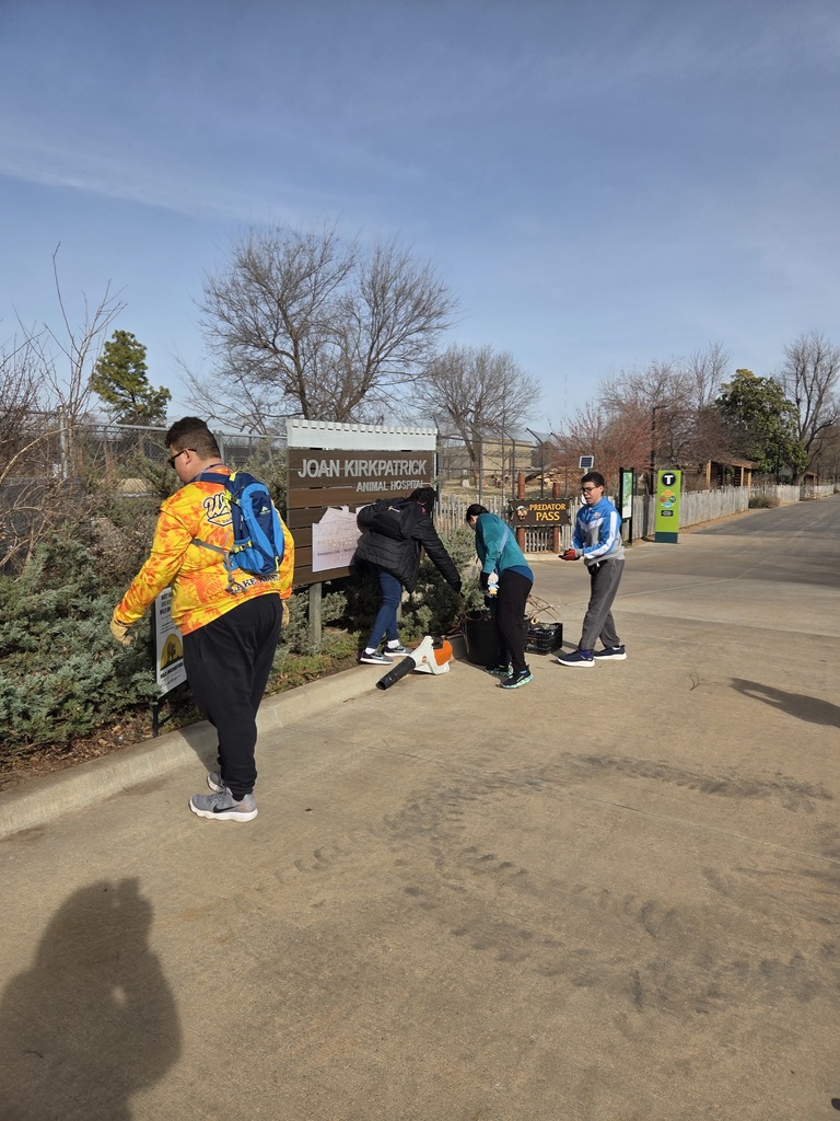 Interns volunteering at the zoo
