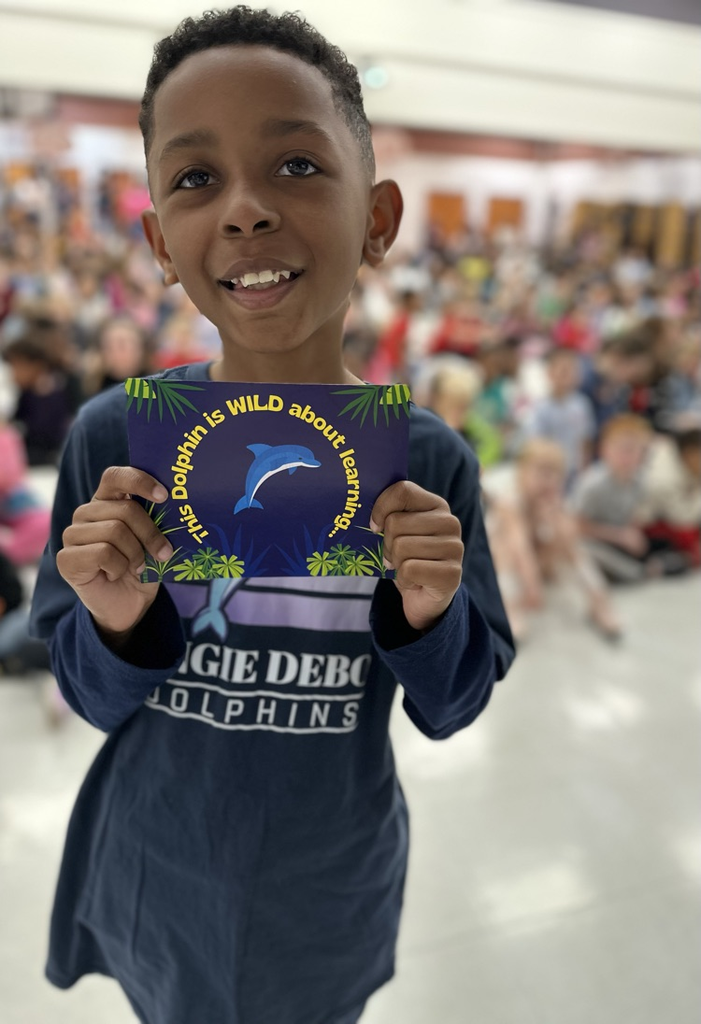 student with postcard 