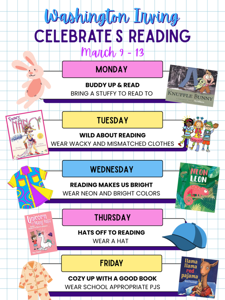Washington Irving celebrates reading March 9-13