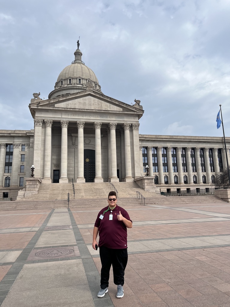Intern outside of the Oklahoma Capitol