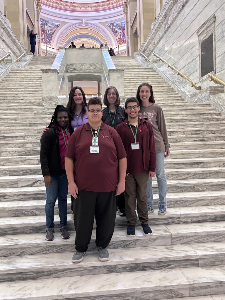 Interns and staff posing at the Oklahoma Capitol