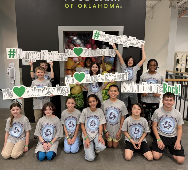 students at food bank