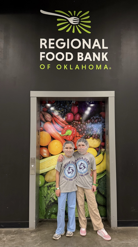 students at food bank