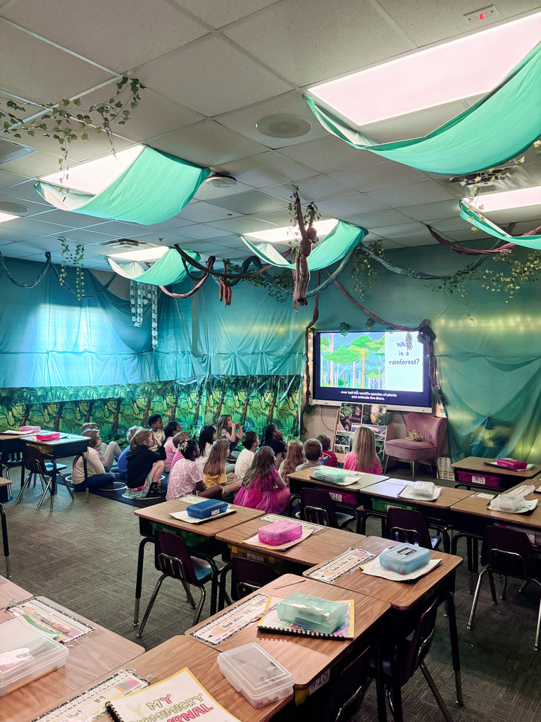 students in a biome inspired classroom learning 