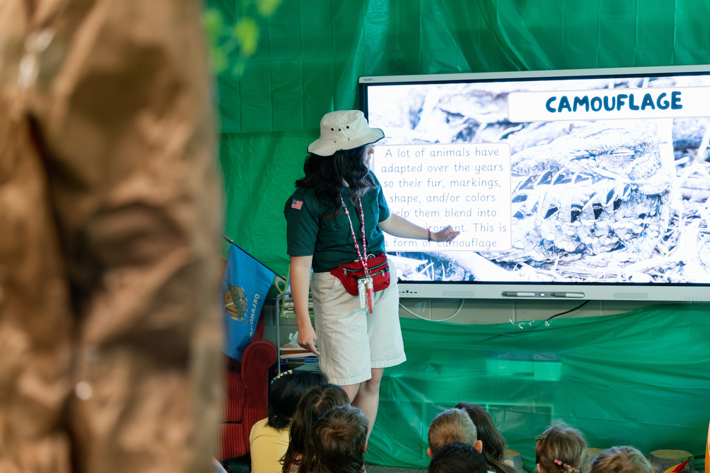 students in a biome inspired classroom learning 
