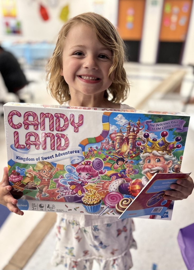 student with bingo prize 