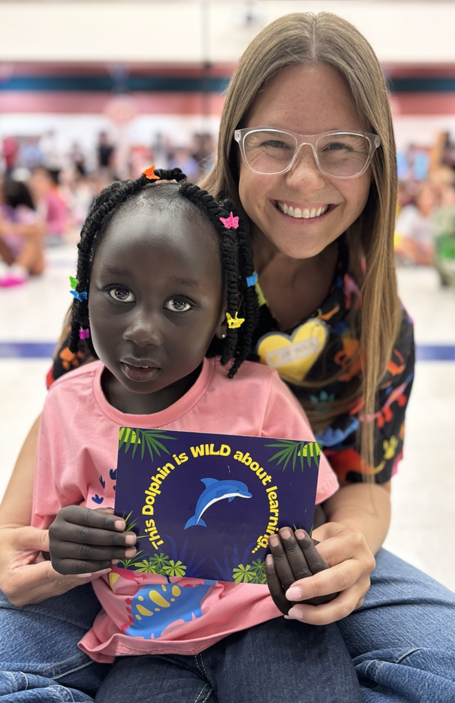 Mrs Cunningham with a student 