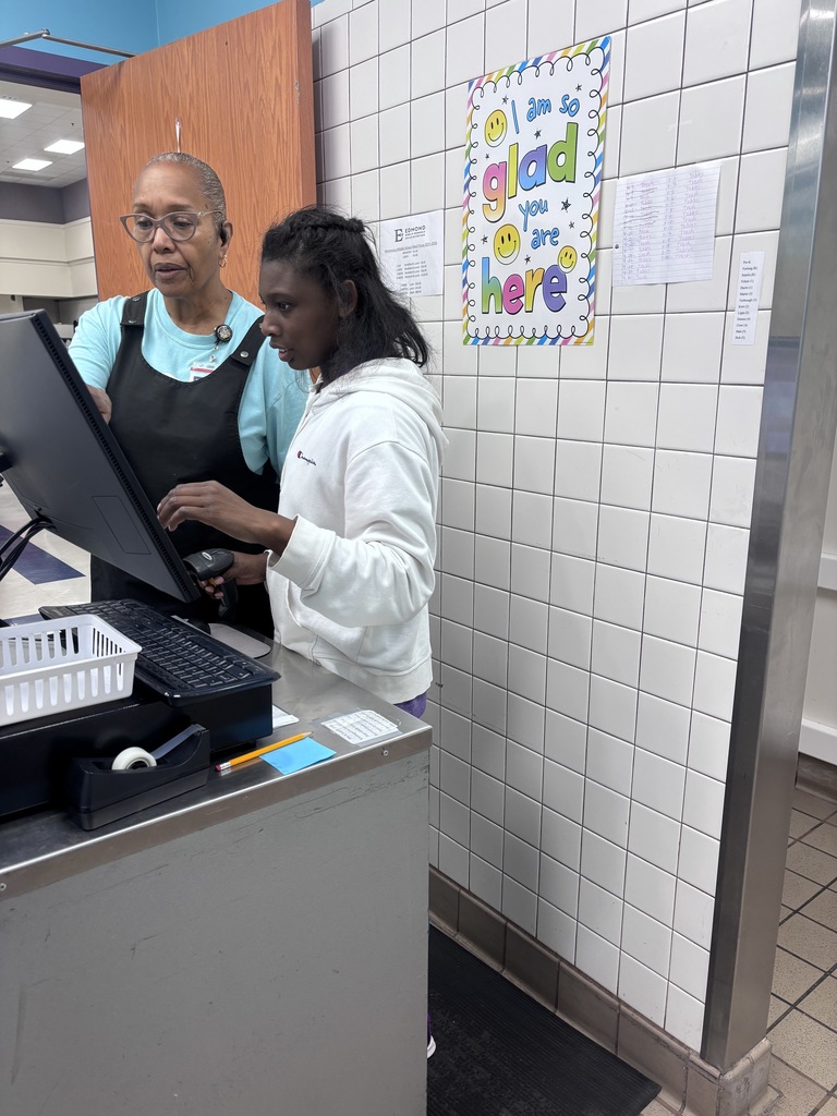 An intern at the checkout stand.