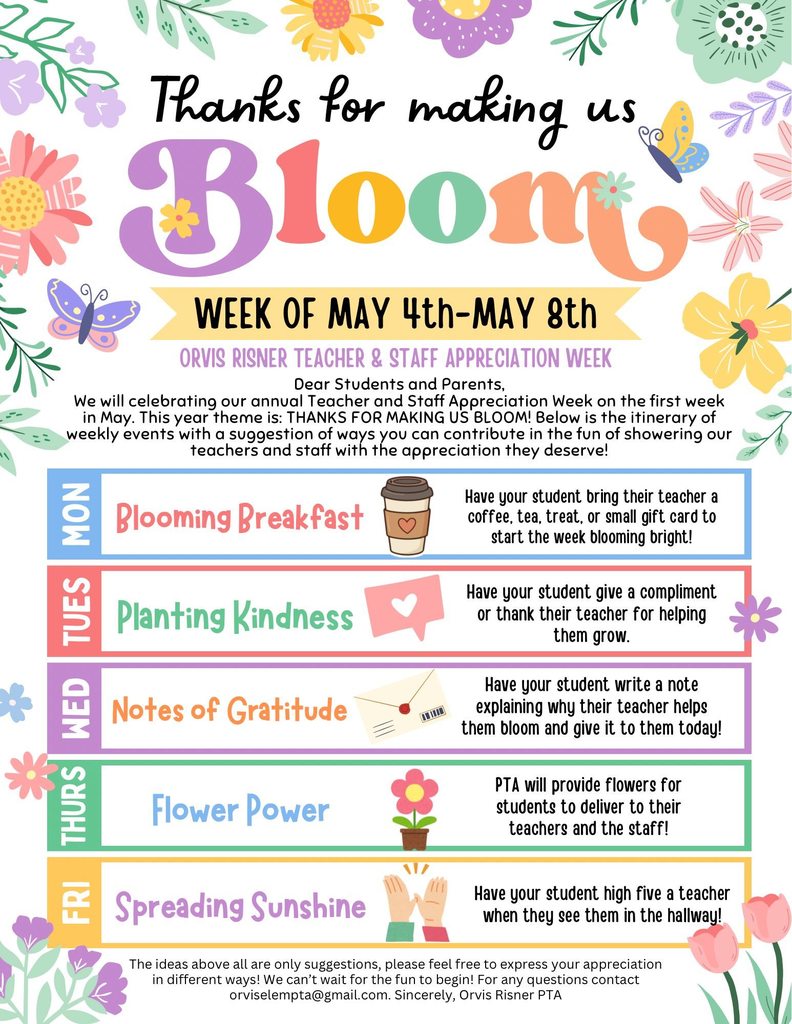 Teacher and Staff Appreciation Week