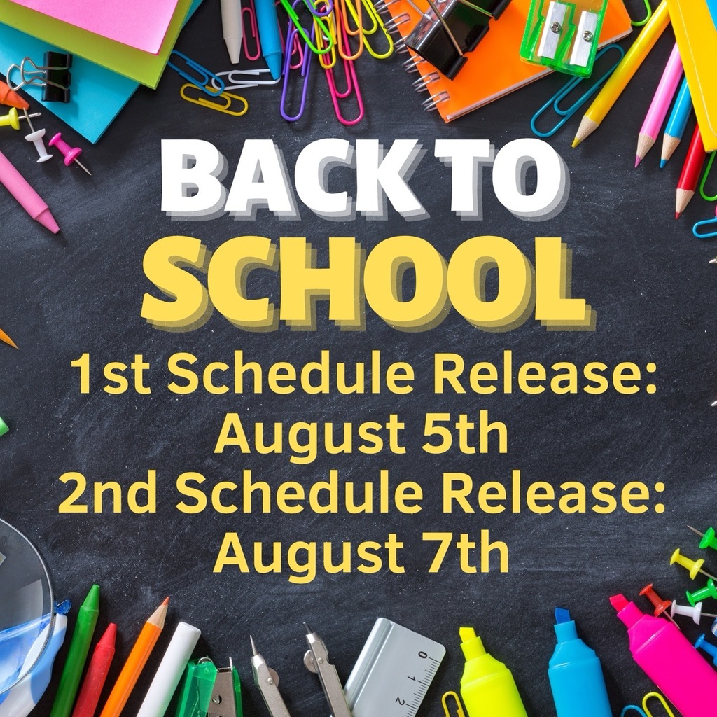 Schedule release days are coming on August 5th and 7th. 