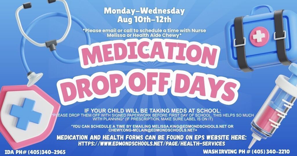 Information about dropping off medication at school