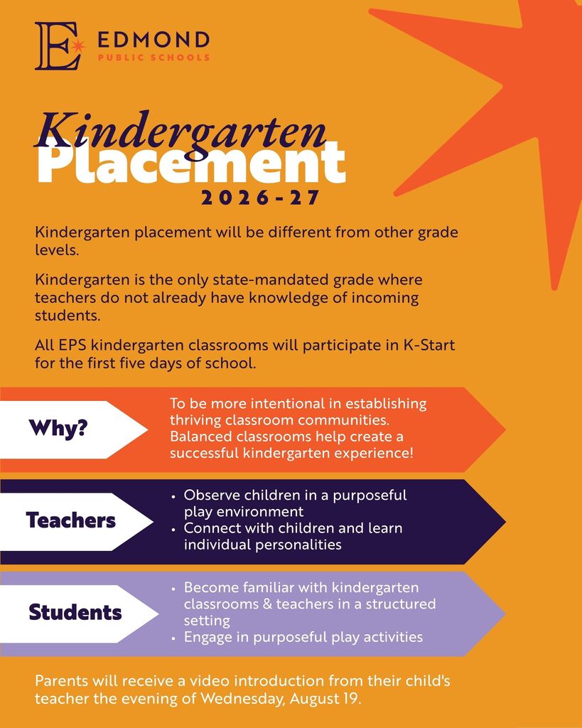 A flier about kindergarten placement