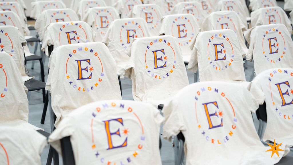 shirts lined up on chairs