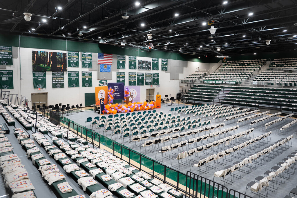 shirts lined up on chairs