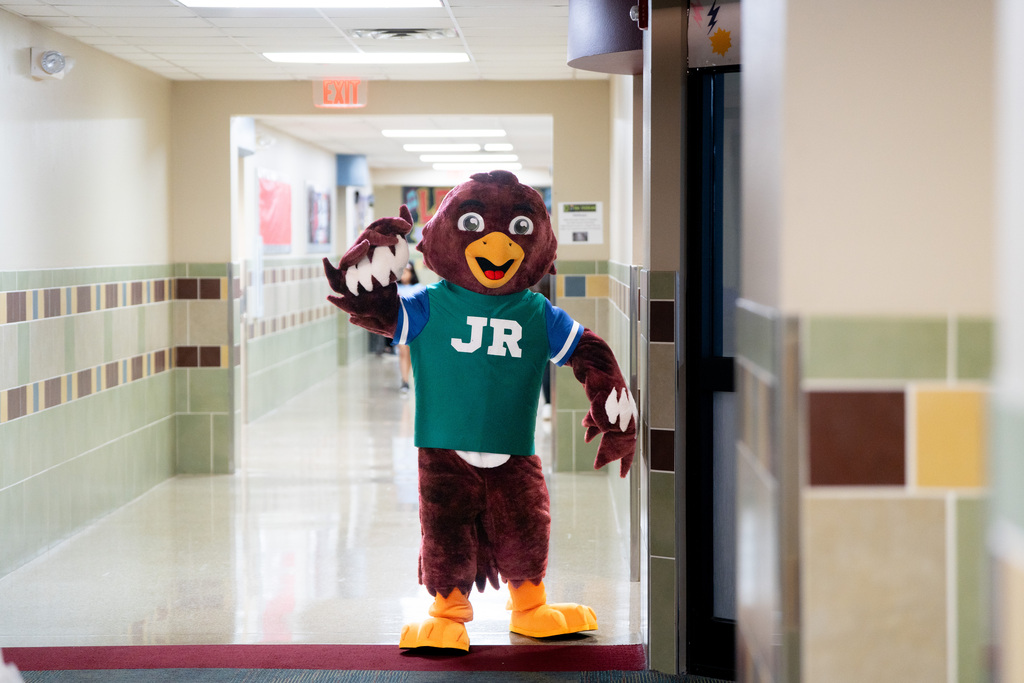 mascot posing