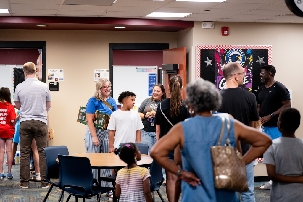 teachers and students talking