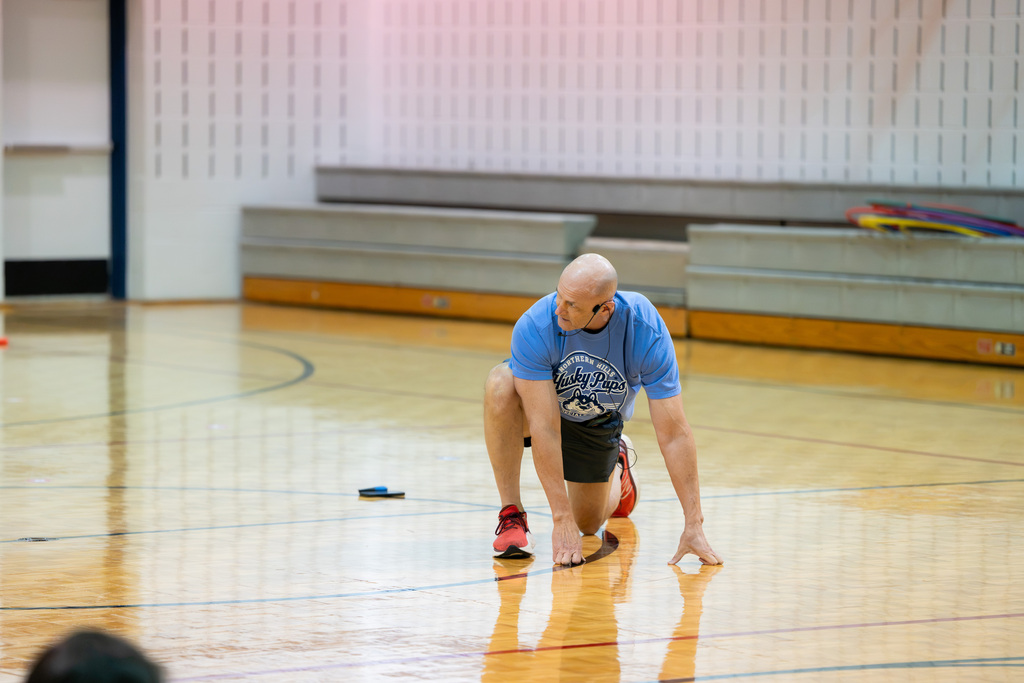 pe teacher demonstrating