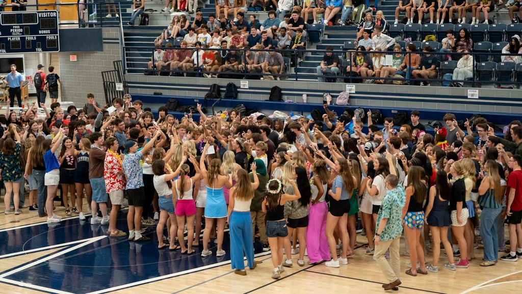 students singing alma mater