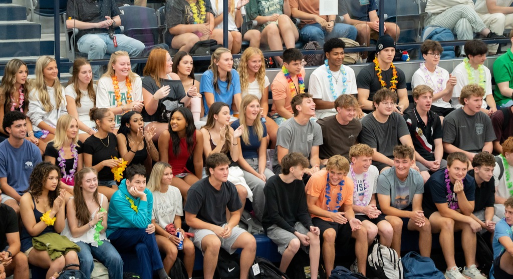 students cheering in stands