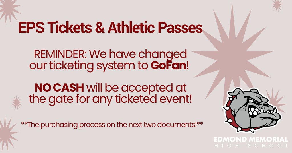 EPS Tickets & Athletic Passes- No cash, all on GoFan