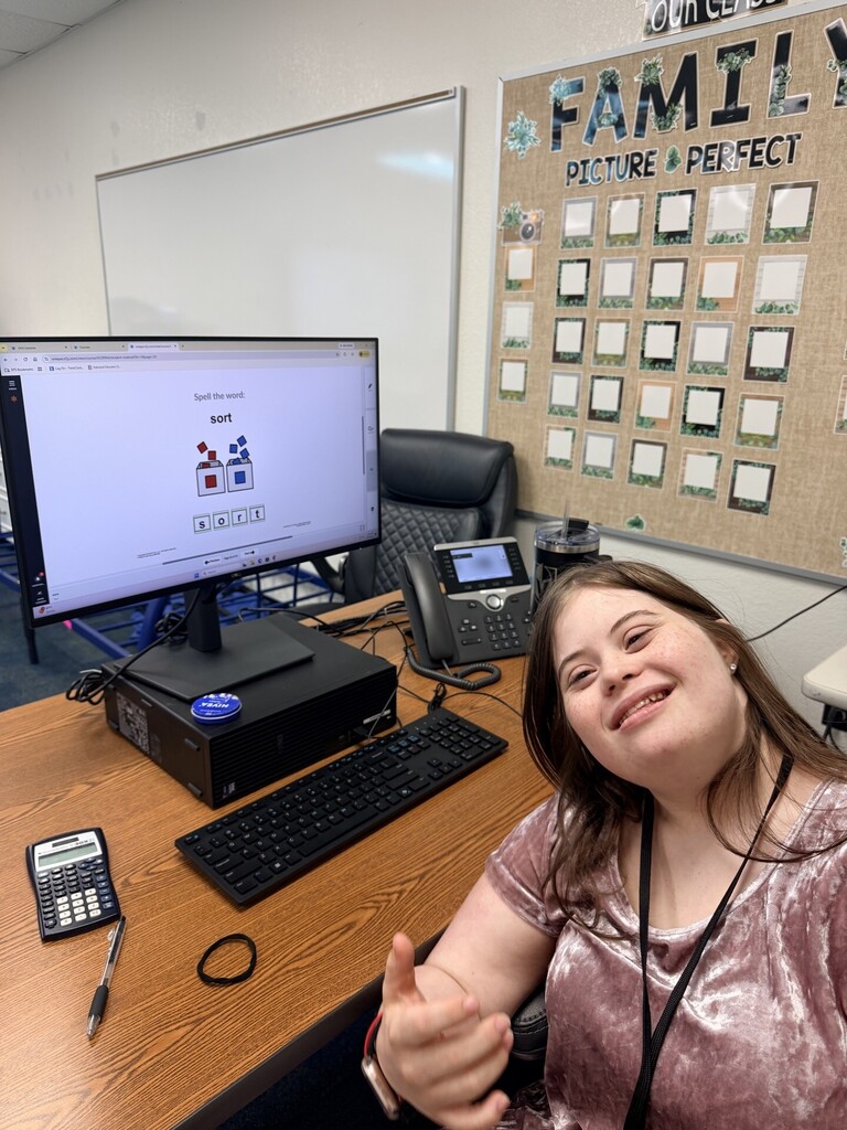 An intern at a computer