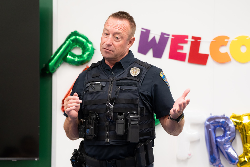 police officer talking