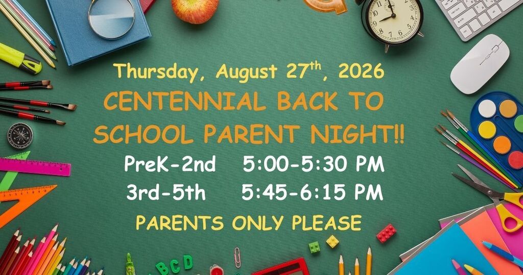 Back to school parent night flyer
