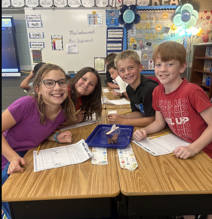 group of kids working