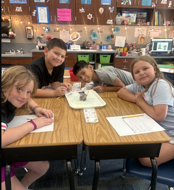 group of kids working