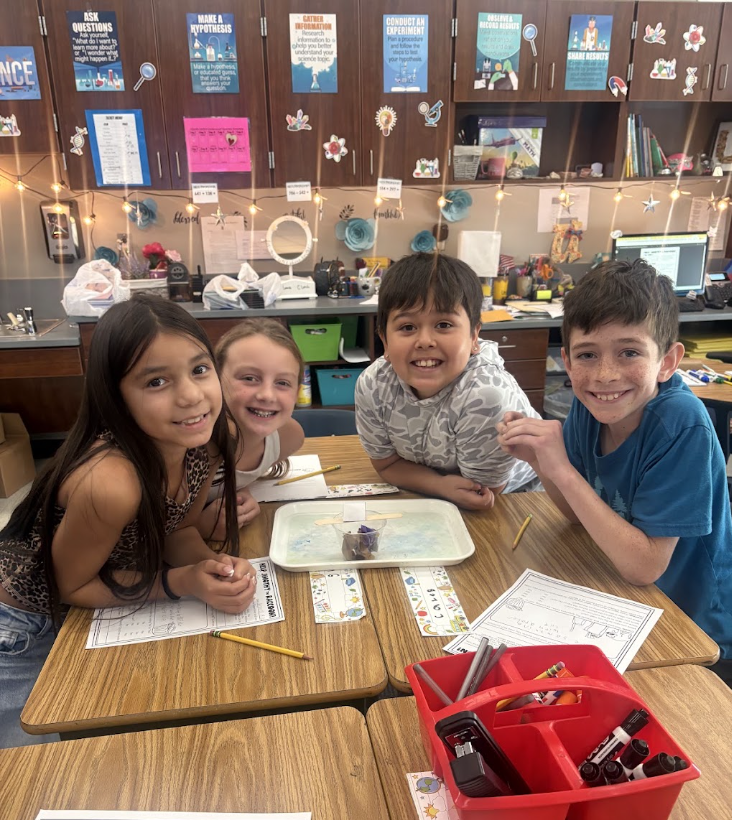 group of kids working