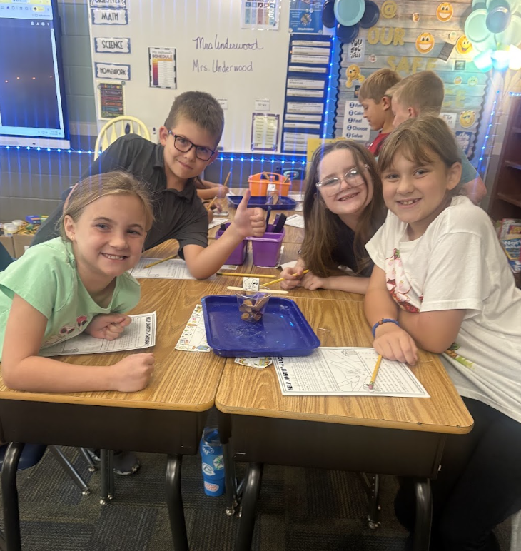 group of kids working