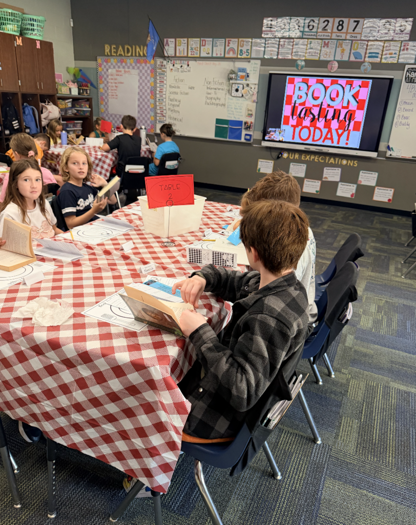 Children sampling different books