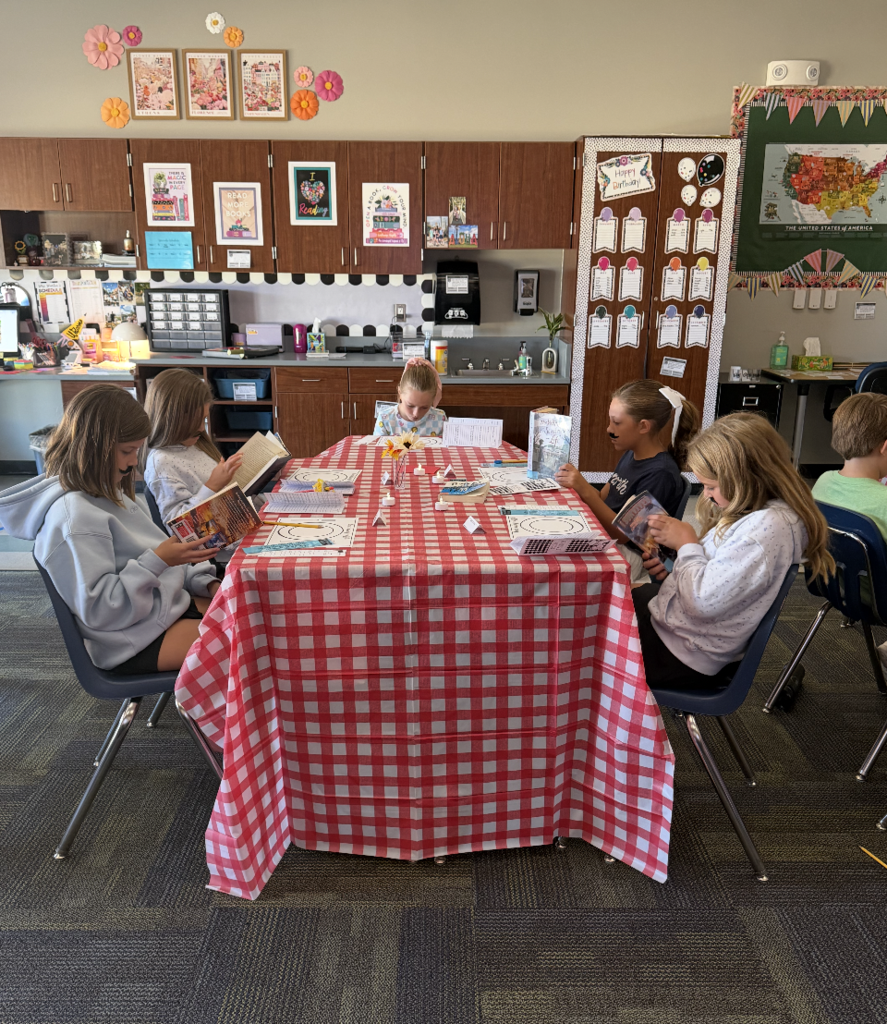 Children sampling different books