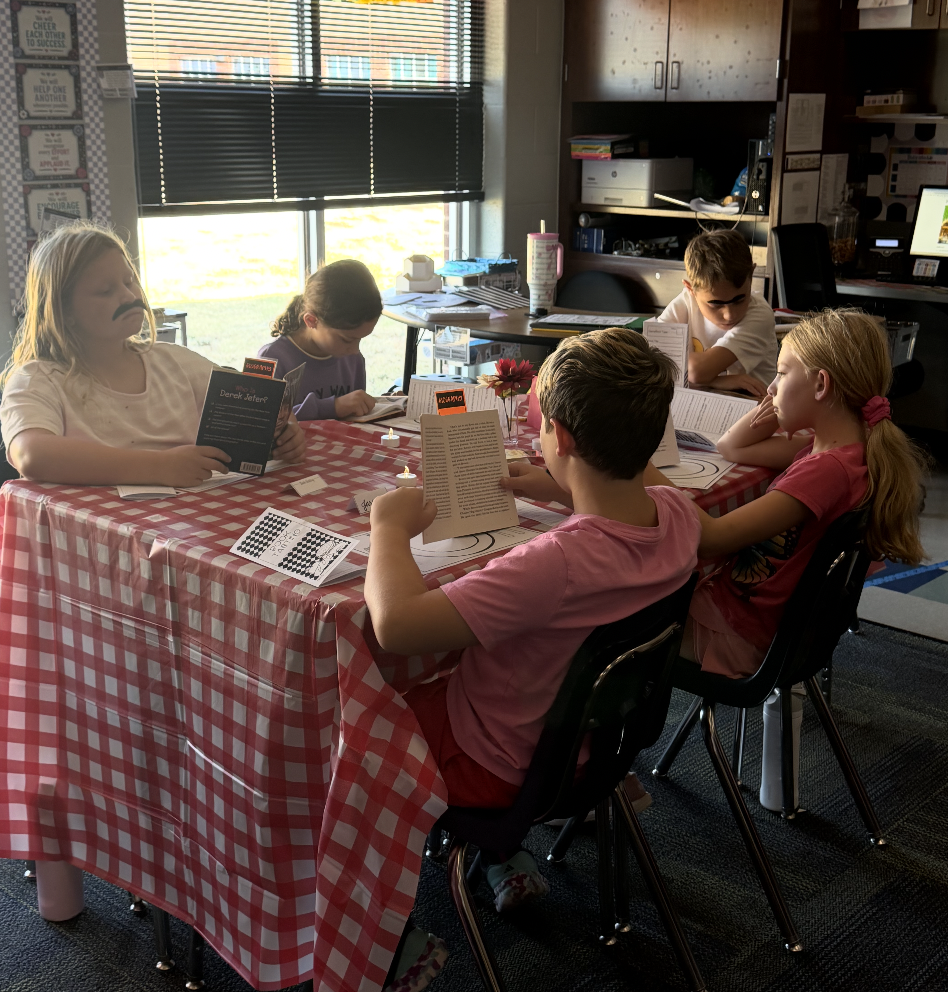 Children sampling different books
