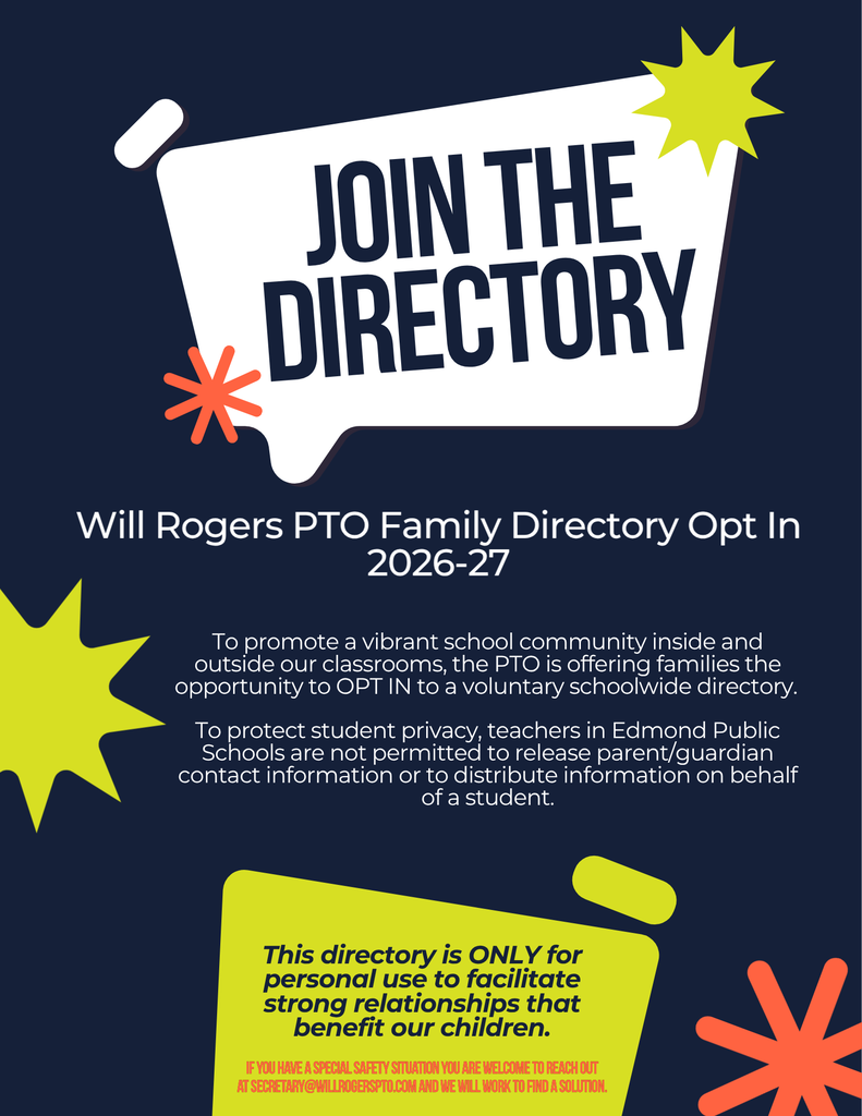 Will Rogers PTO Family Directory Opt In