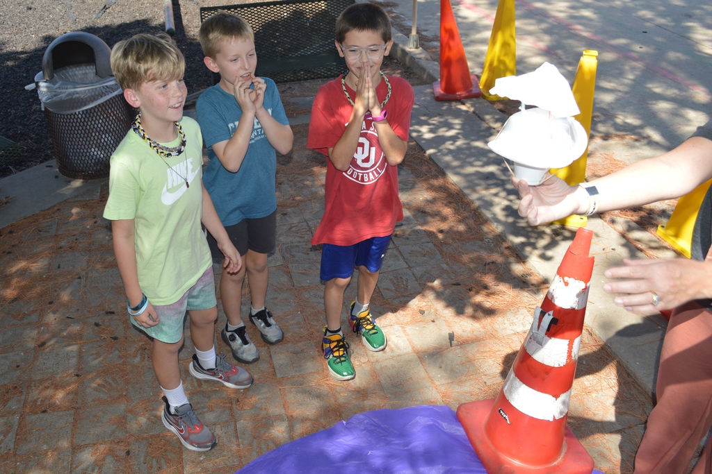 Fourth Graders waiting for their egg drop