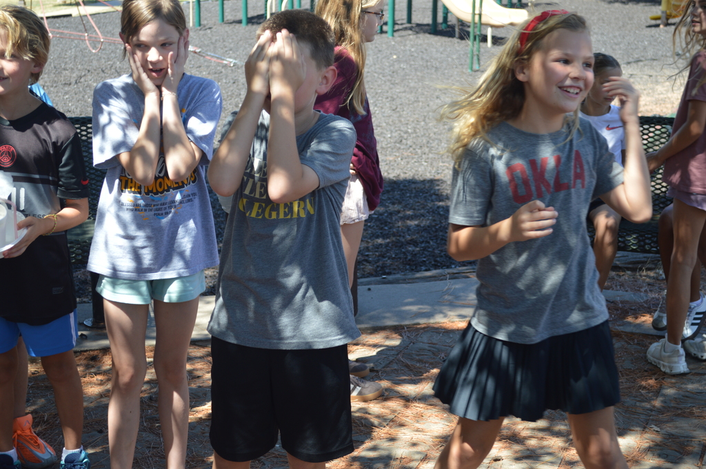 Fourth Graders waiting to see if their egg broke