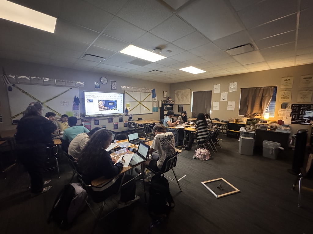 students working on a crime scene investigation lesson