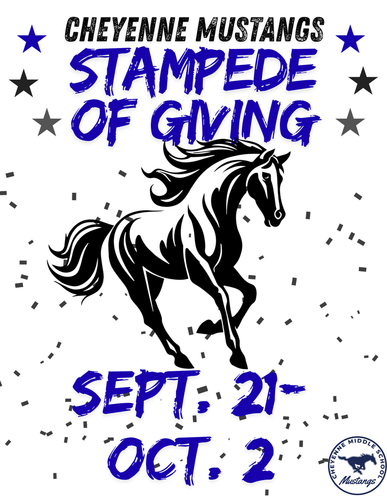 Stampeded of giving poster with horse and dates